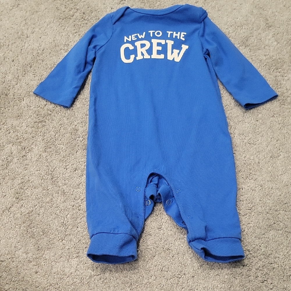 Cat & Jack Blue One Piece Footie with Playful Design